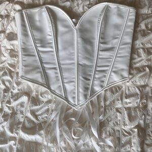 White Sleeveless Bustier Tank Top